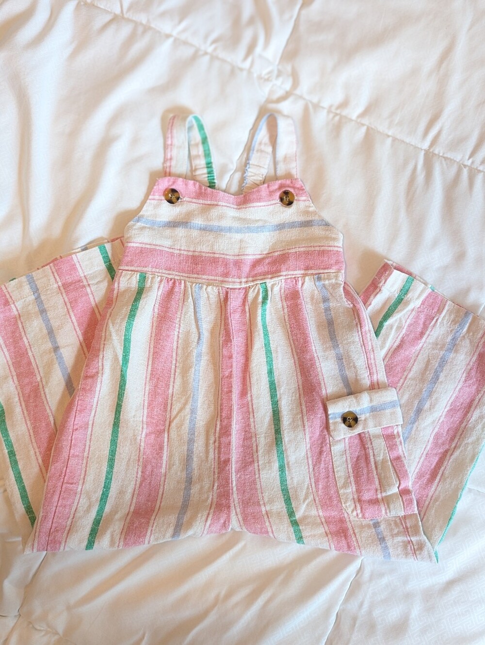 Habitual girls stripped linen Overalls size 3T NWOT